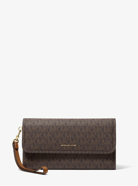 Jet Set Medium Signature Logo Smartphone Wristlet