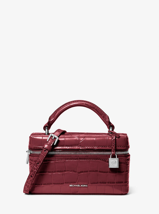 Jana Extra-Small Crocodile Embossed Leather Crossbody Bag
