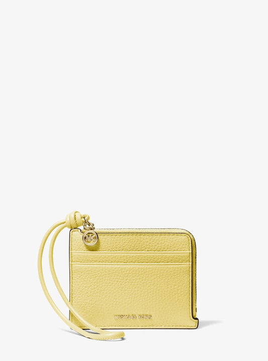 Jet Set Small Pebbled Leather Card Case Wristlet