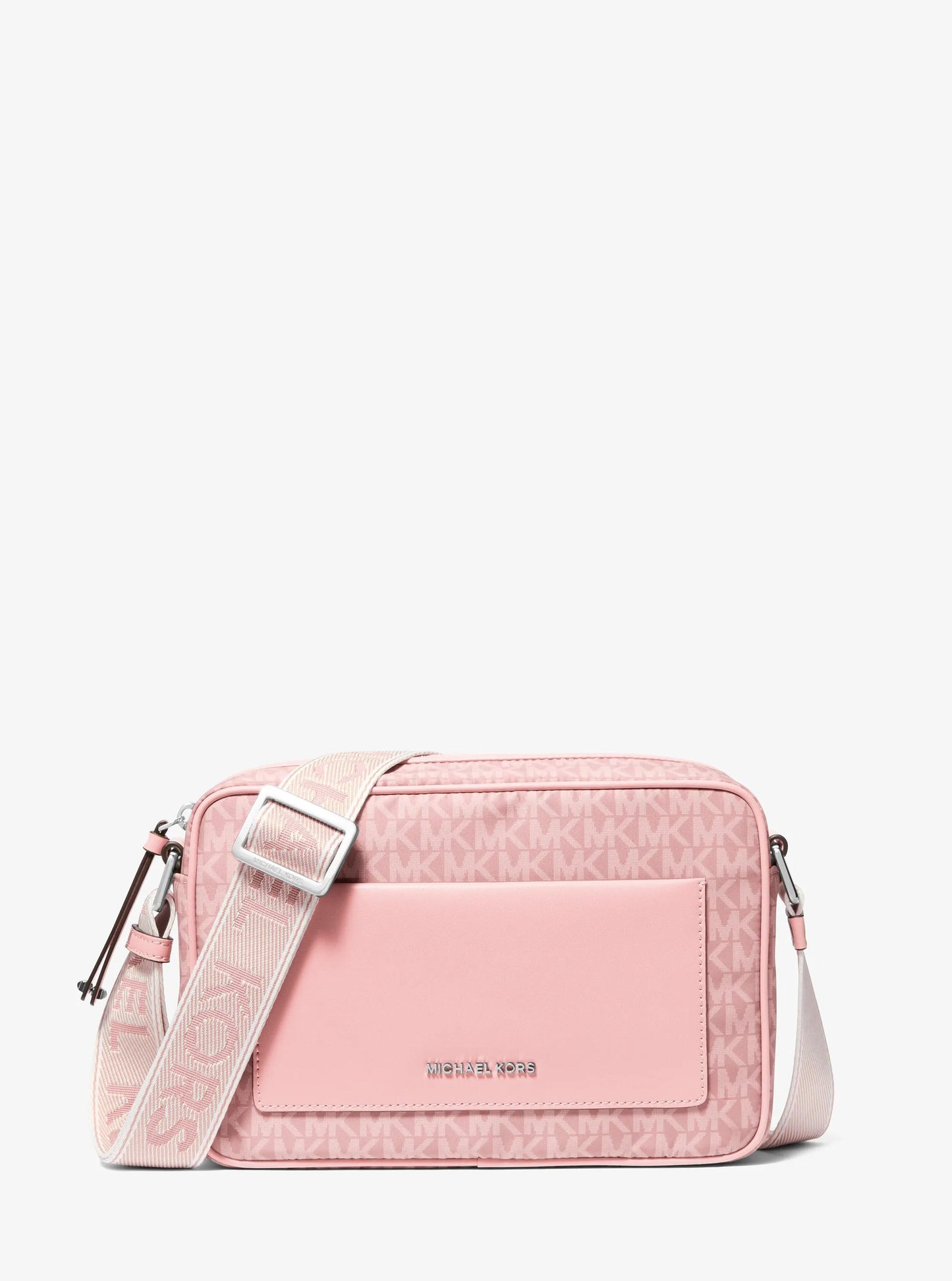 Jet Set Large Signature Logo Print Woven Crossbody Bag